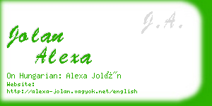 jolan alexa business card